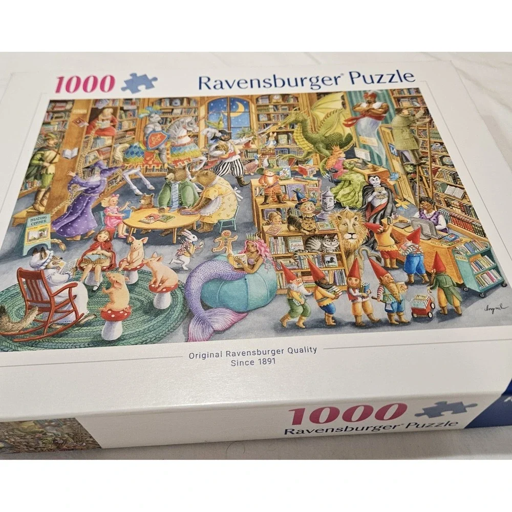 Ravensburger 1000 Piece Puzzle Fantasy Library Storybook Characters Complete